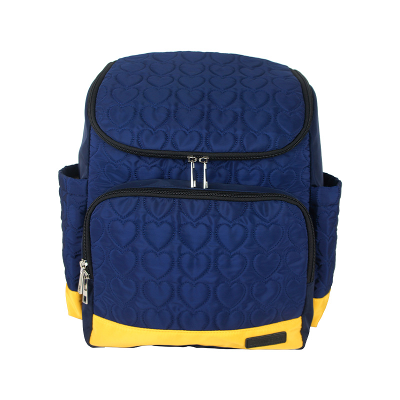 Heart-Quilted Diaper Bag Backpack
