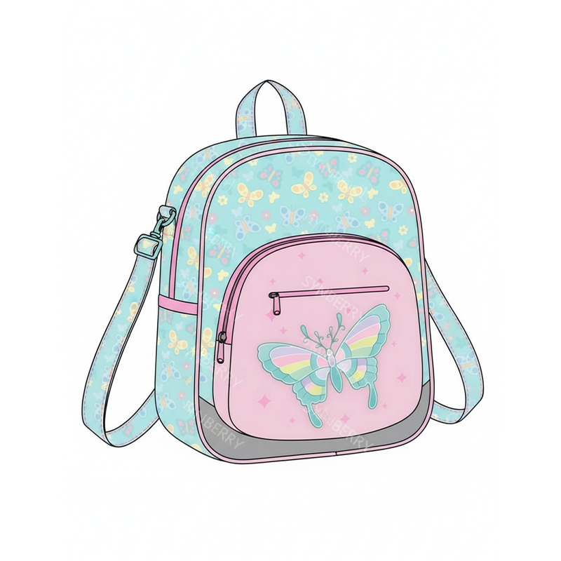 Customized Rainbow Butterfly Kids Crossbody Bag