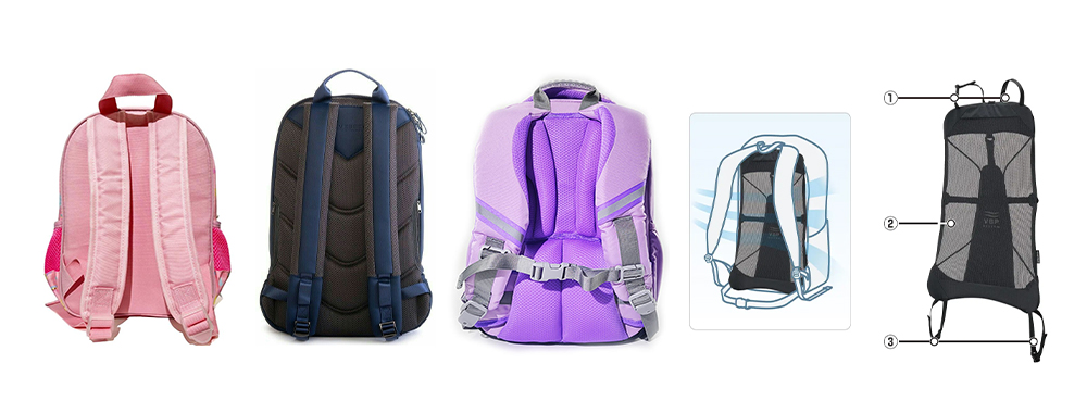 Types of backpack backplate structures Types of backpack backplate structures