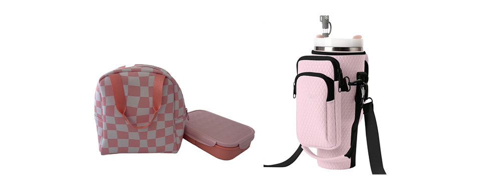 Picture display of chloroprene rubber lunch bag and cup cover