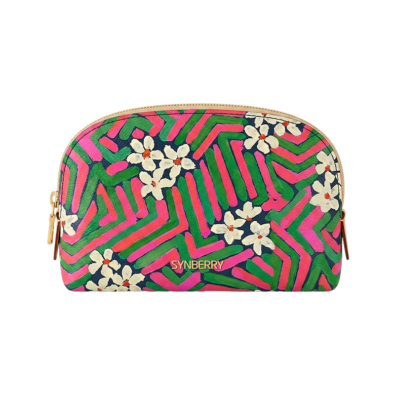 Custom PU Makeup Bag with Tropical Bloom Print